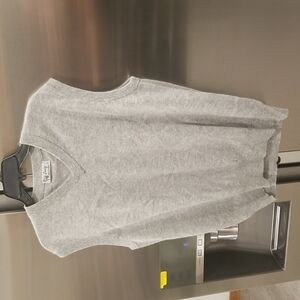 💕LOIZ💕 100% Cashmere Sweater Vest ~ V-Neck Preppy Grey Large